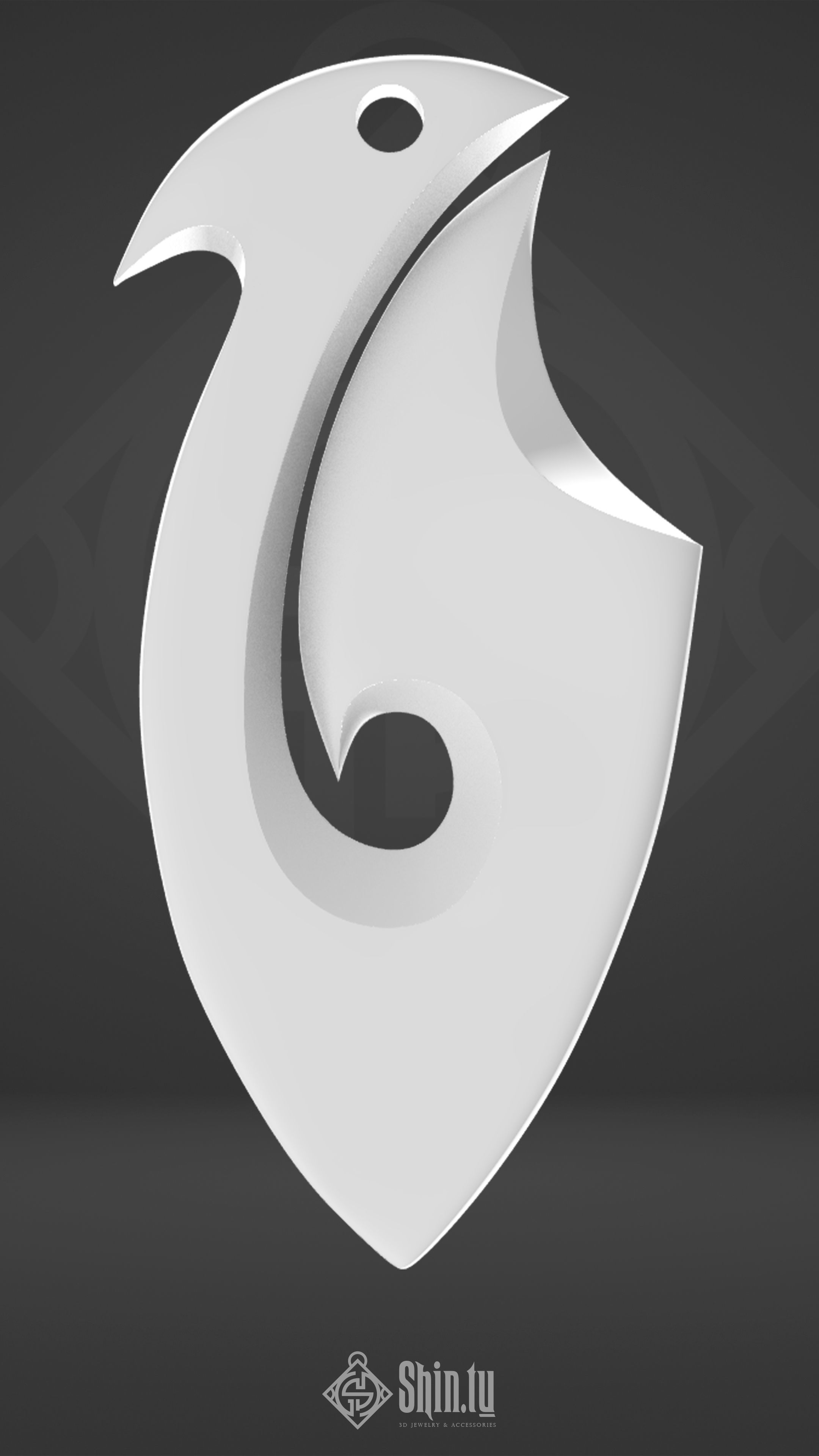 Maori Pendant Sacred wave 3D print model_4