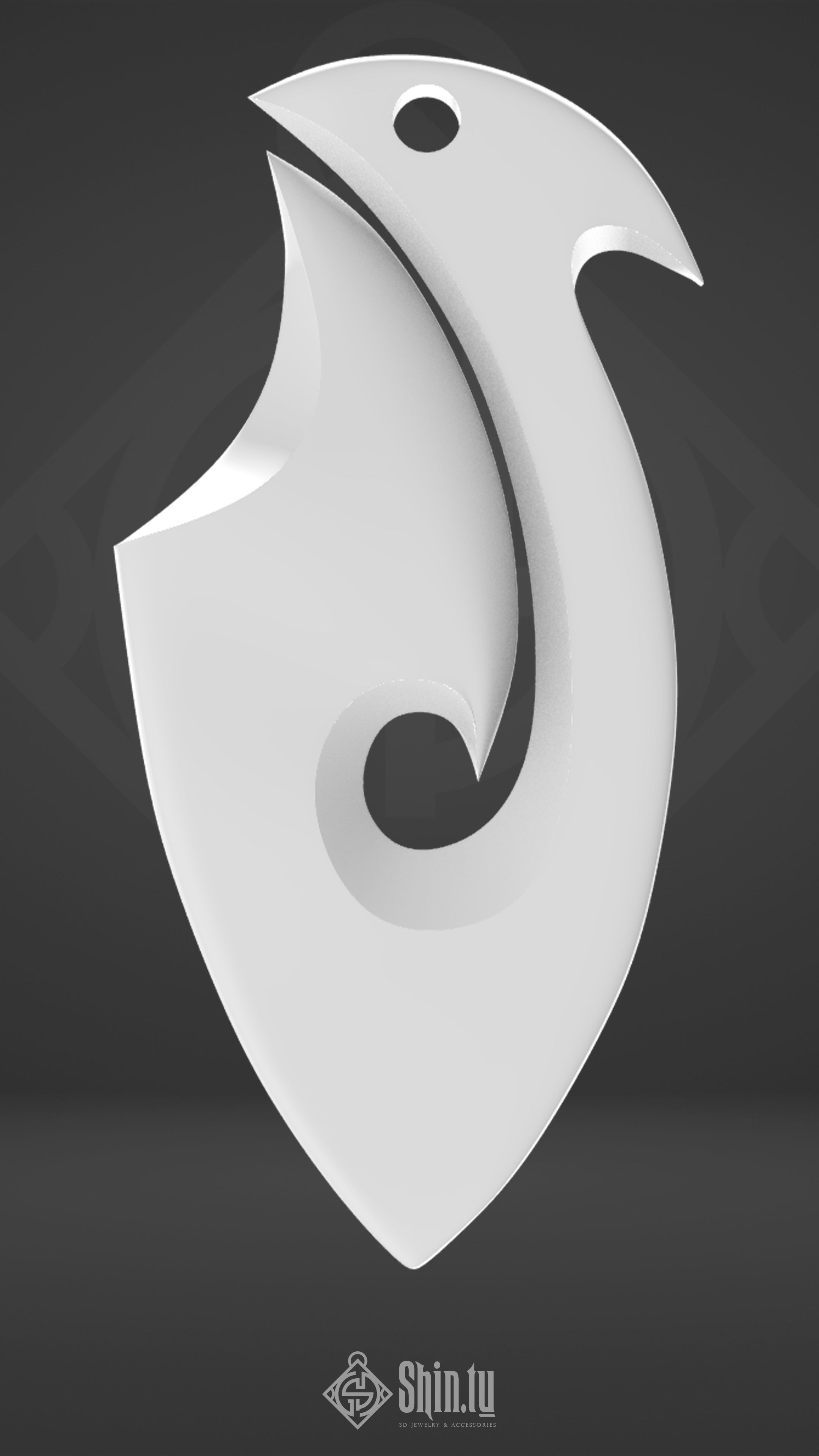 Maori Pendant Sacred wave 3D print model_2