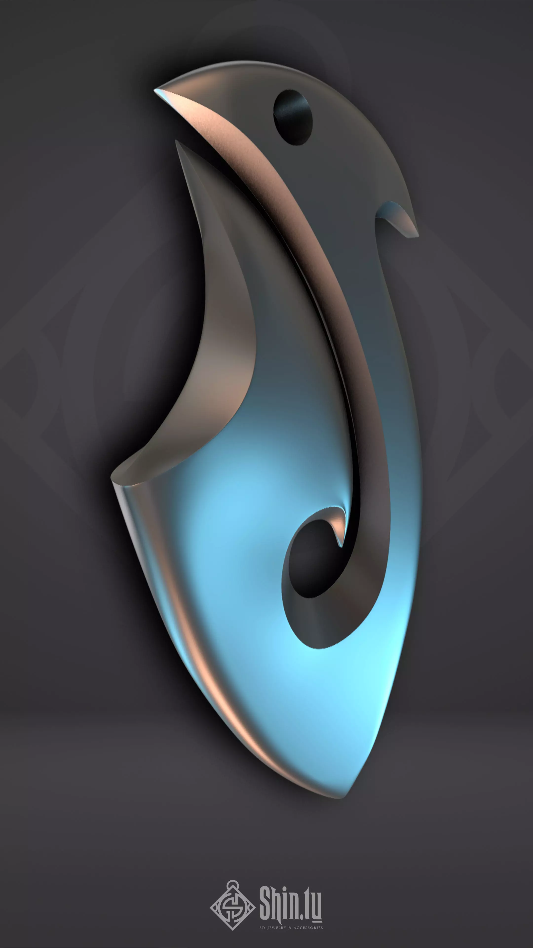 Maori Pendant Sacred wave 3D print model_0