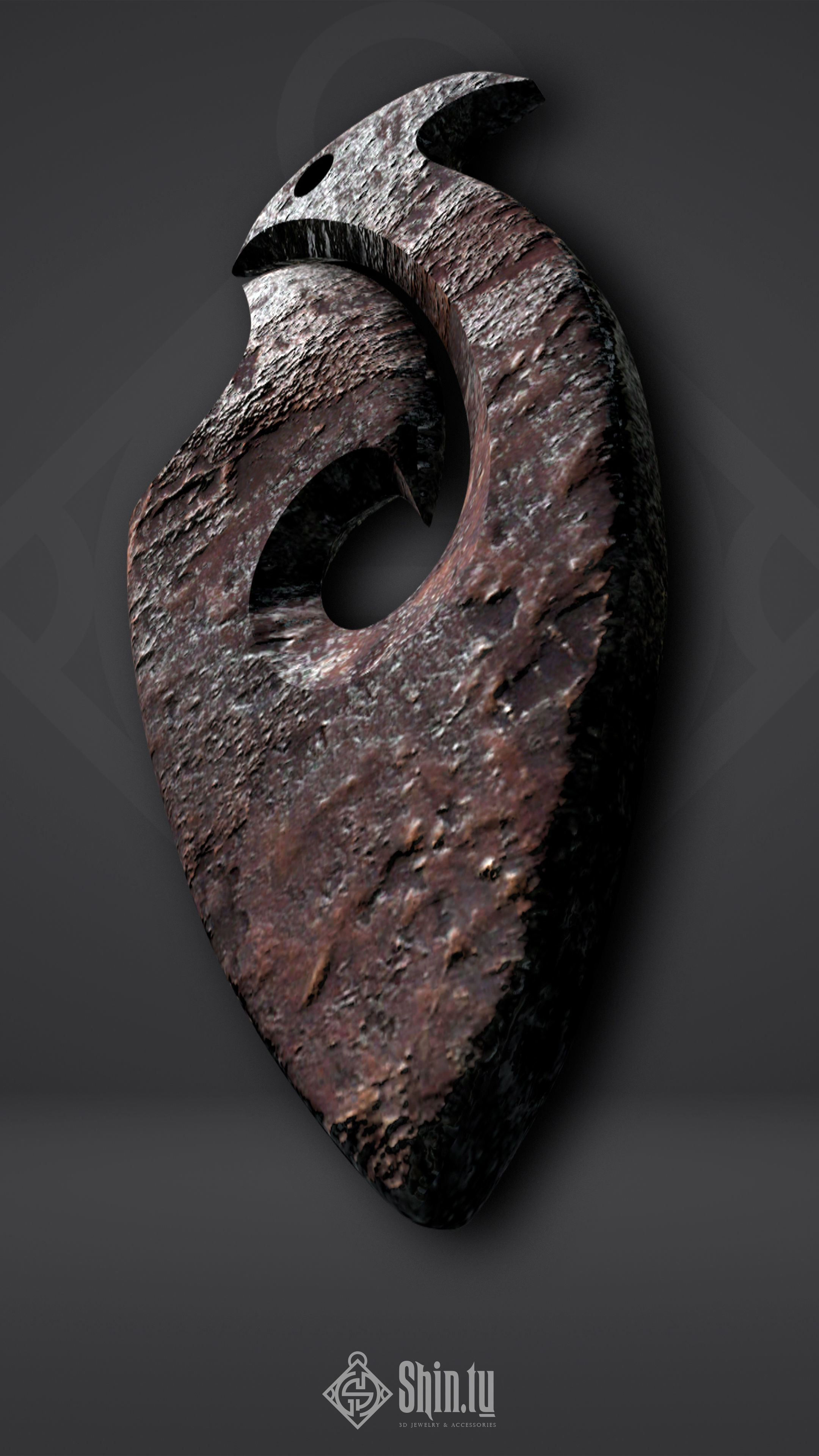 Maori Pendant Sacred wave 3D print model_1