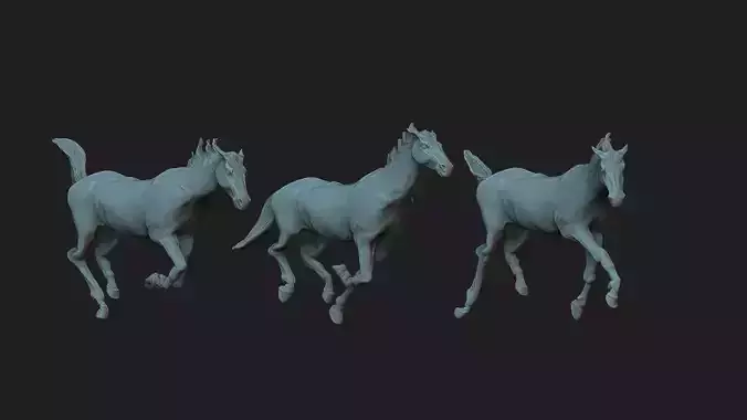 3 running horses