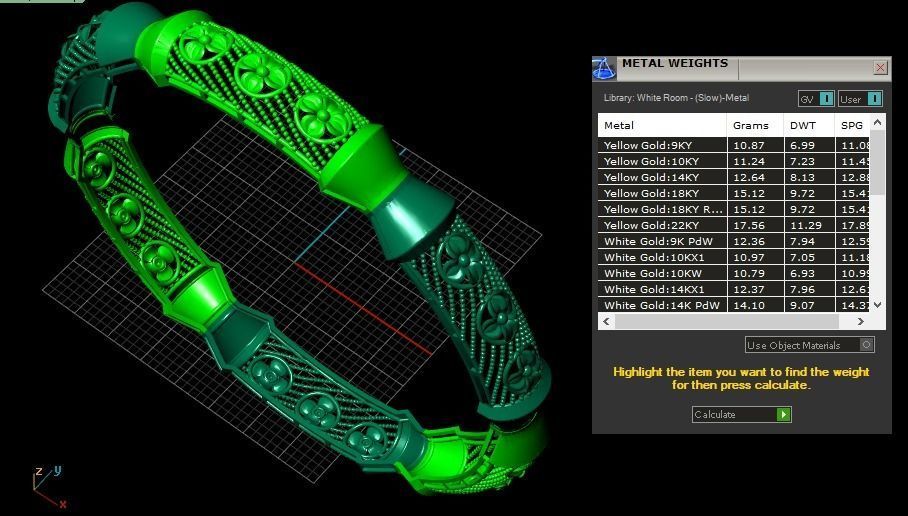 Bangles plane without Gems 3D print model_12