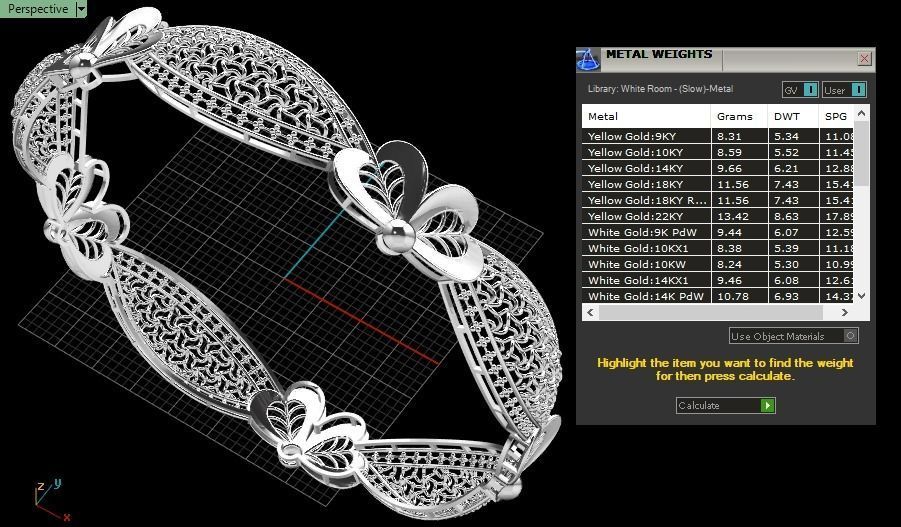 Bangles plane without Gems 3D print model_47
