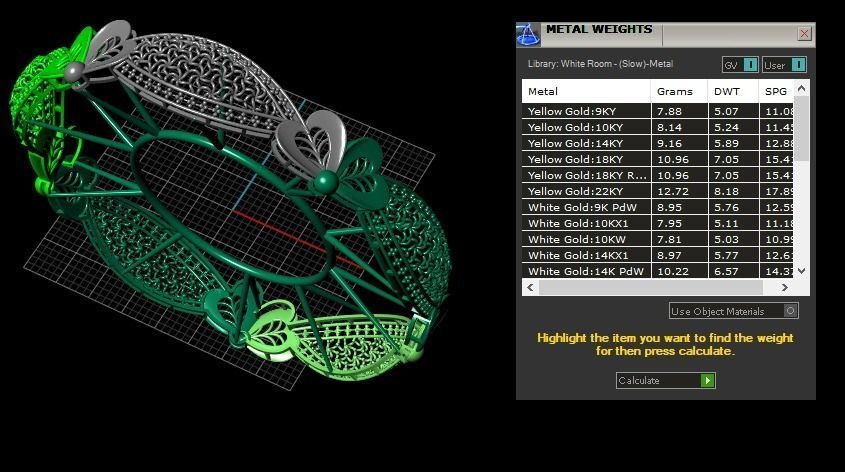 Bangles plane without Gems 3D print model_45