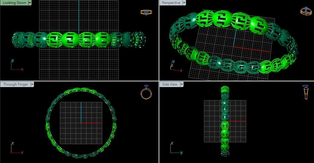 Bangles plane without Gems 3D print model_21
