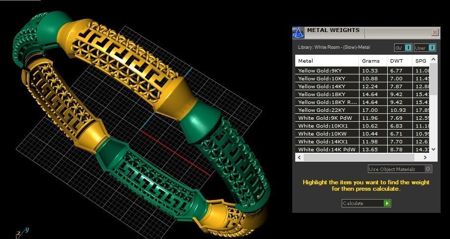 Bangles plane without Gems 3D print model_18