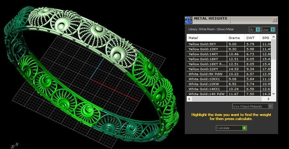 Bangles plane without Gems 3D print model_28