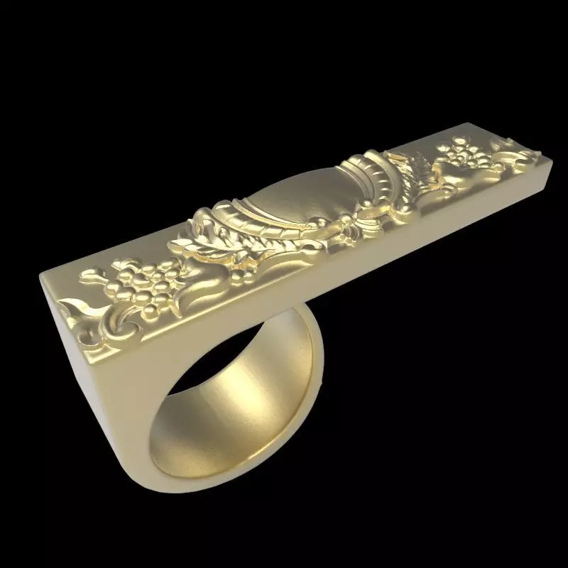 adjustable ring with engraving 5 3D print model