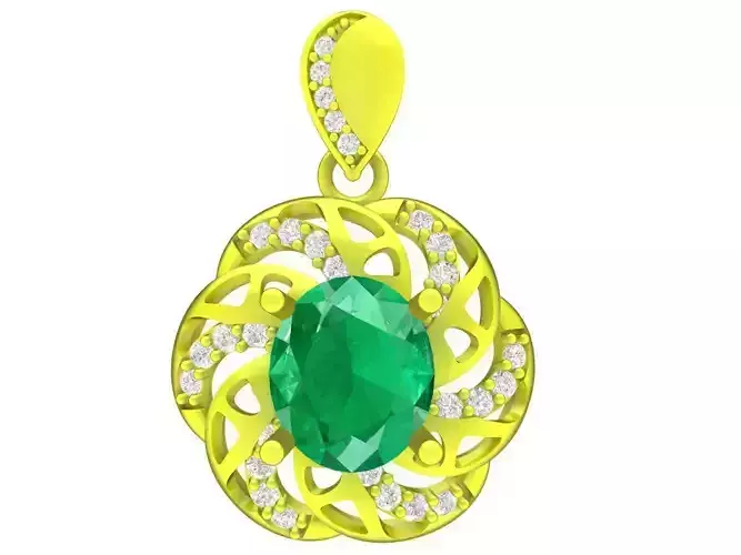 4949 luxury korean style diamond oval women pendant 