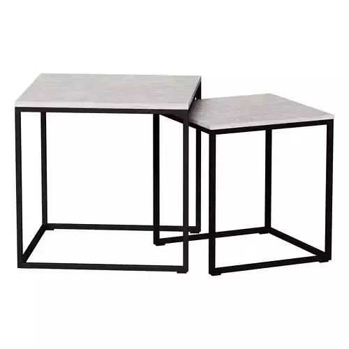 COFFEE TABLES WITH METAL LEGS 2 PCS OAK MY INTERNO MYCT-2101