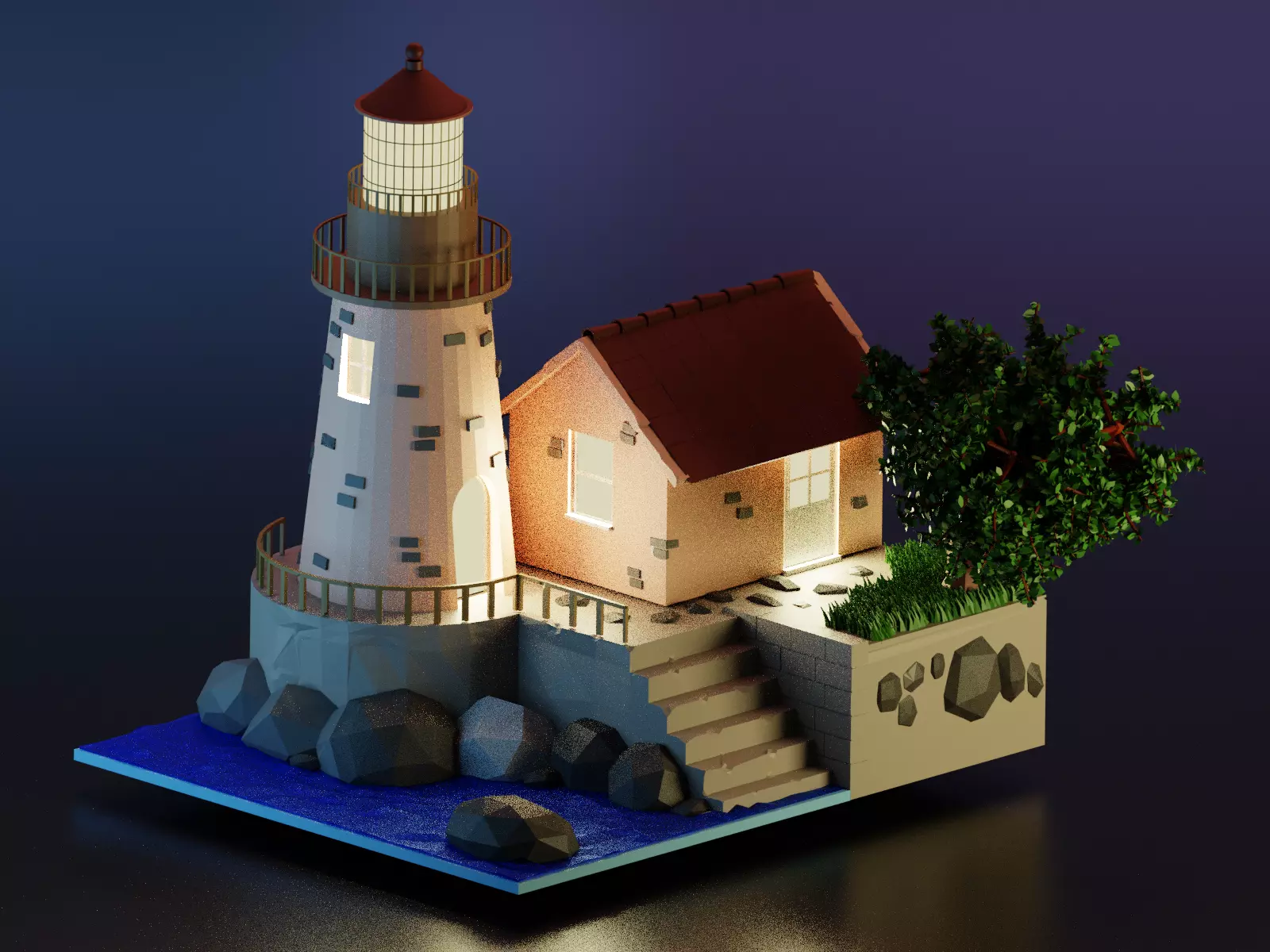 3D LowPoly Home 3D model_0