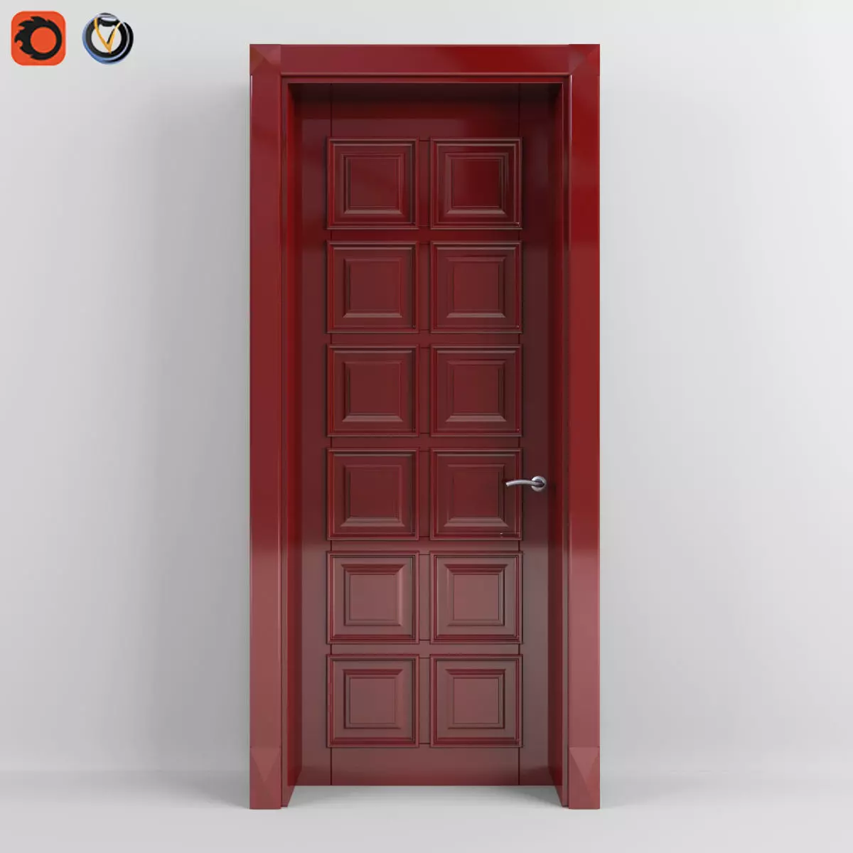 red door for interior 3D model_0