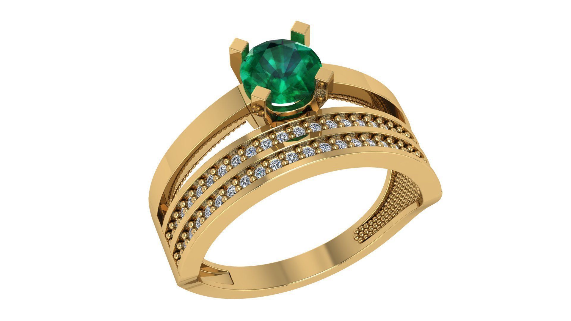 18 Solitaire Ring with Band in one ring 3dm model pack 3D print model_2