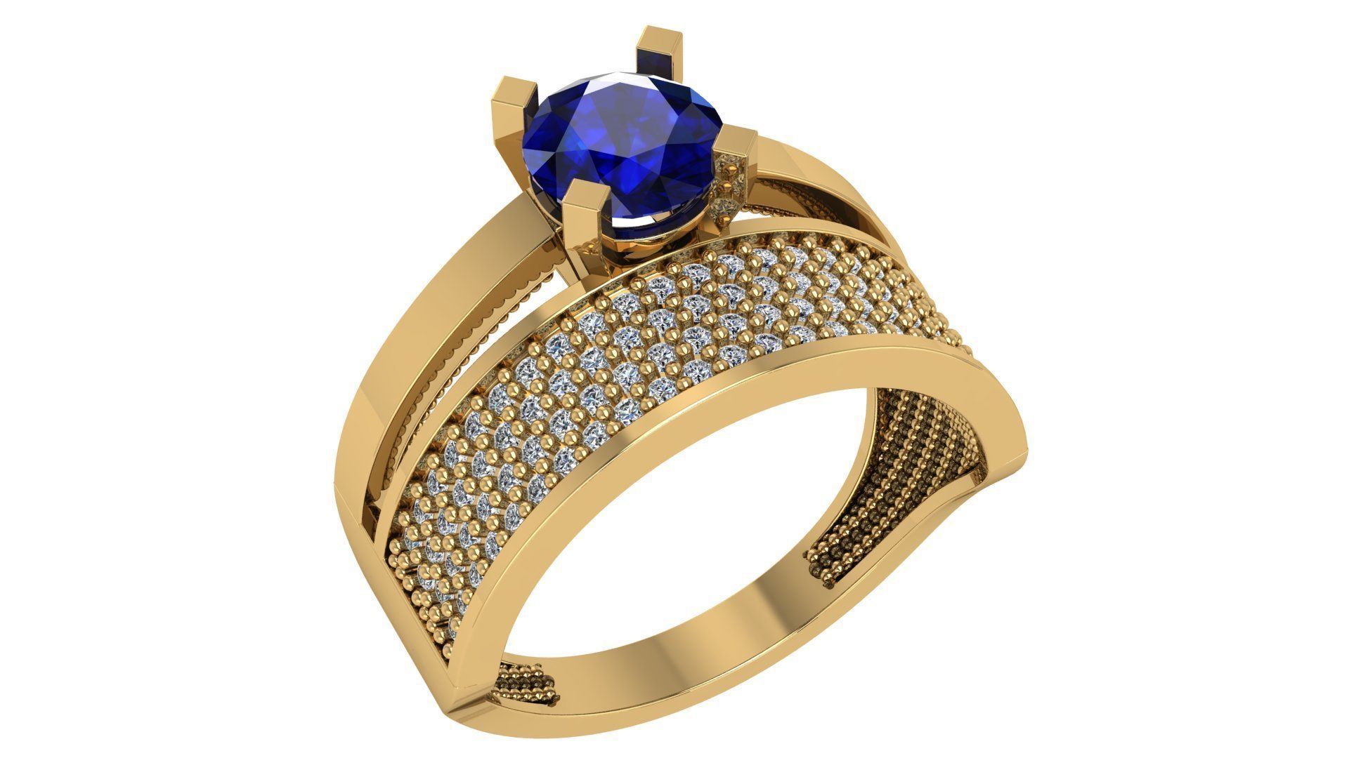 18 Solitaire Ring with Band in one ring 3dm model pack 3D print model_17