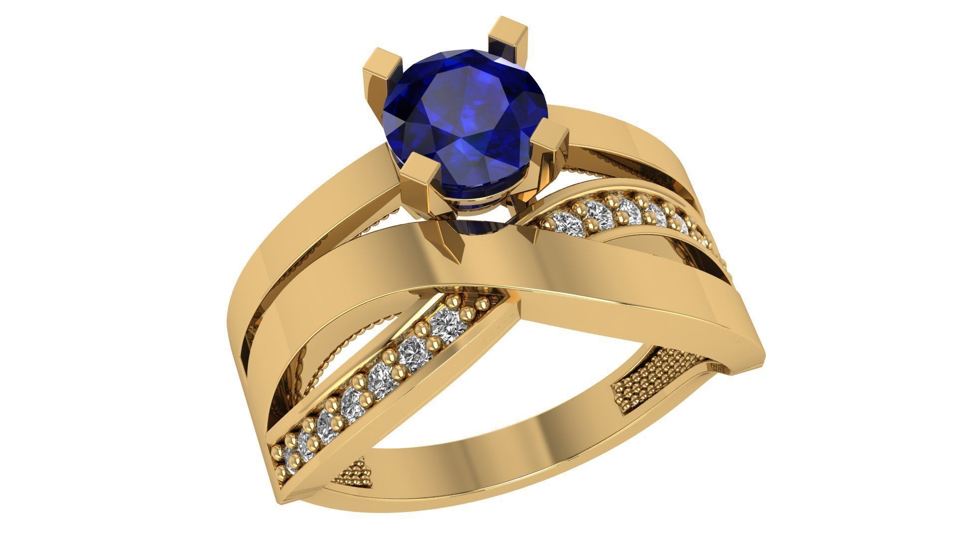 18 Solitaire Ring with Band in one ring 3dm model pack 3D print model_8