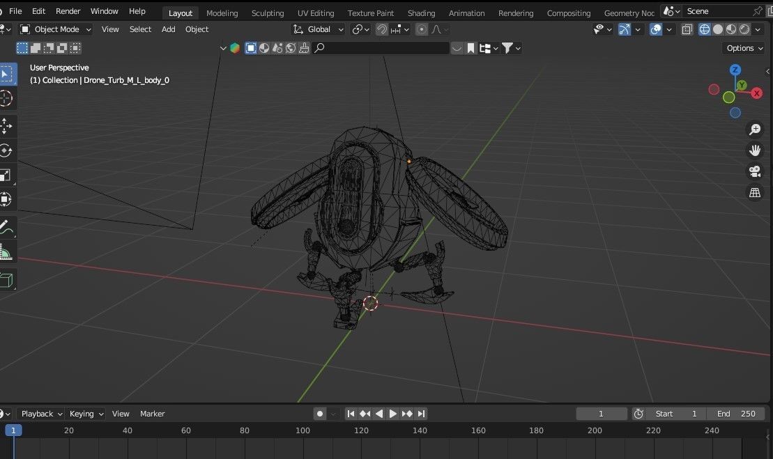 Drone UAV aircraft model 3D model_2