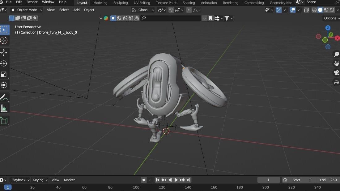 Drone UAV aircraft model 3D model_4