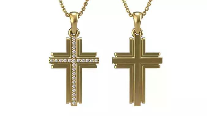 Cross pendant 13 3D print model