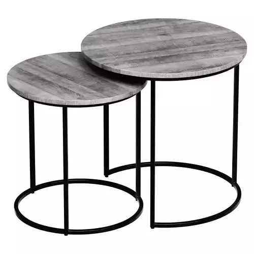 ROUND GREY COFFEE TABLES 2 PIECES OF INDU DHUSAR