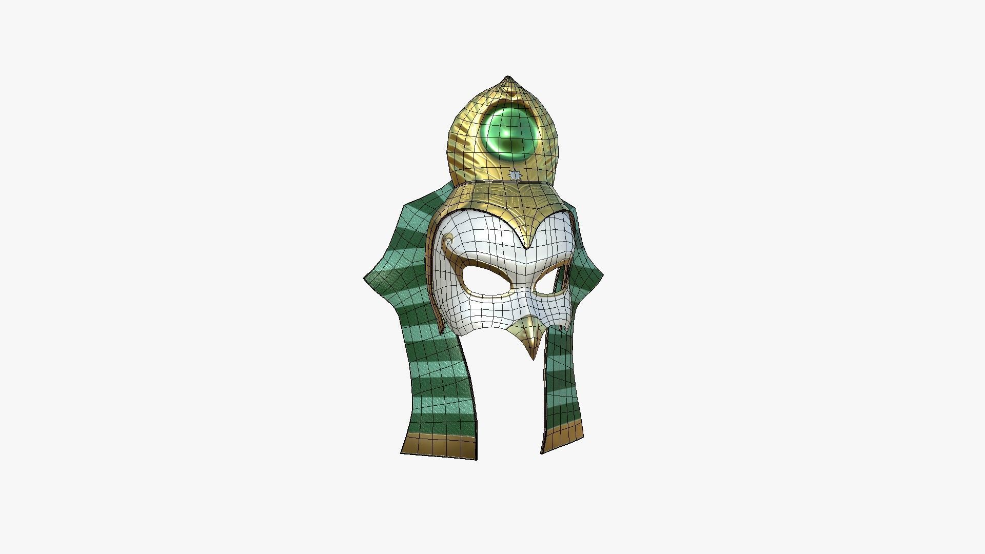 Ra Mask A09 - Egyptian Gods Character Clothing Low-poly 3D model_6