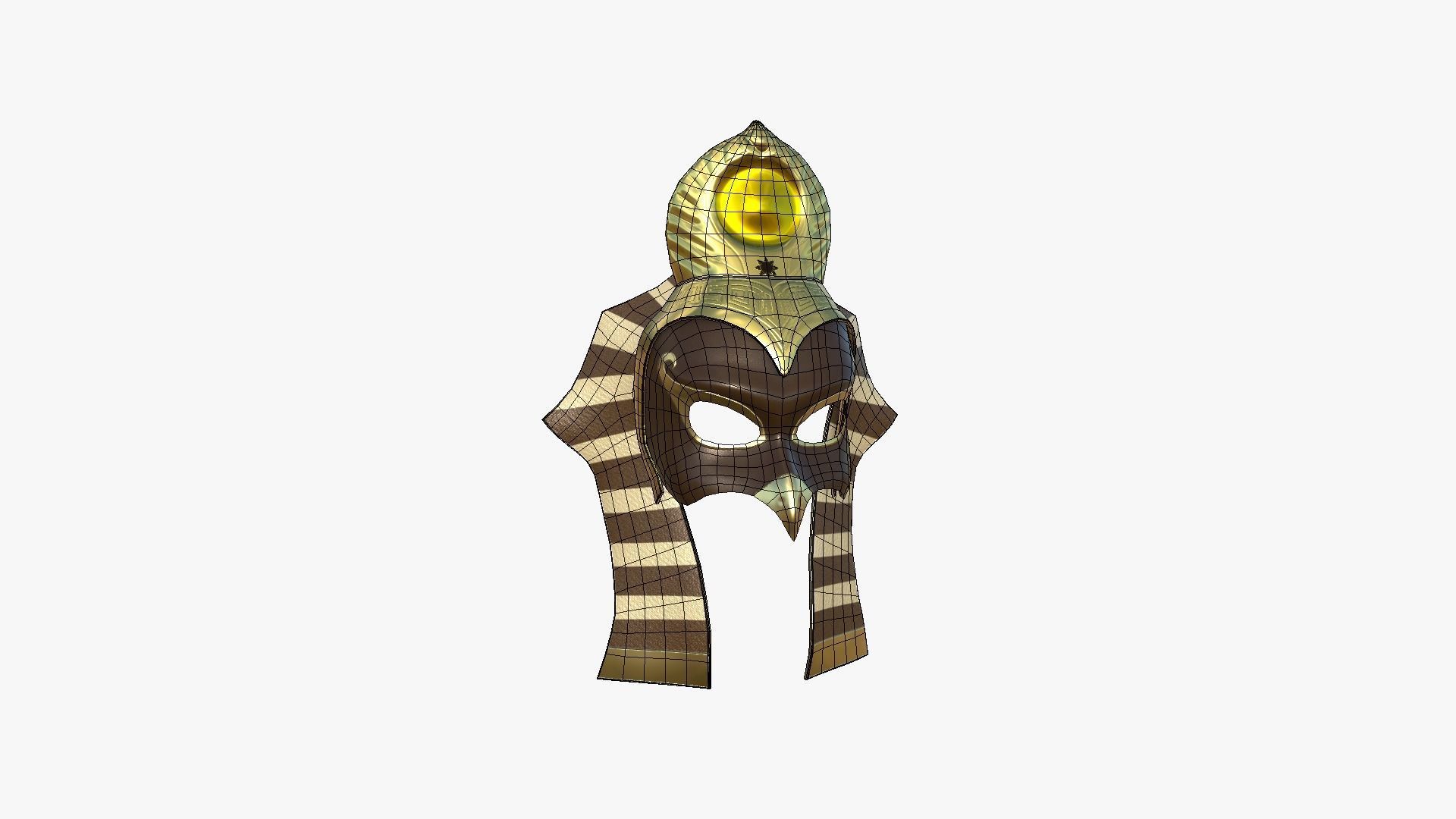 Ra Mask A06 - Egyptian Gods Character Clothing Low-poly 3D model_6