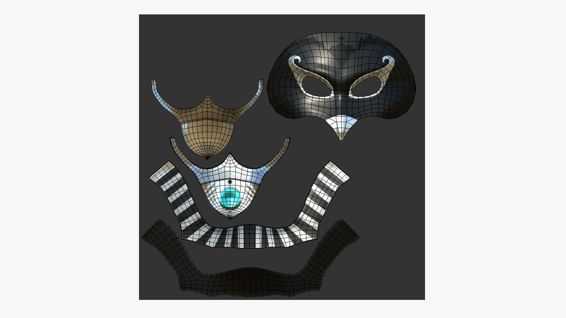 Ra Mask A05 - Egyptian Gods Character Clothing Low-poly 3D model_5
