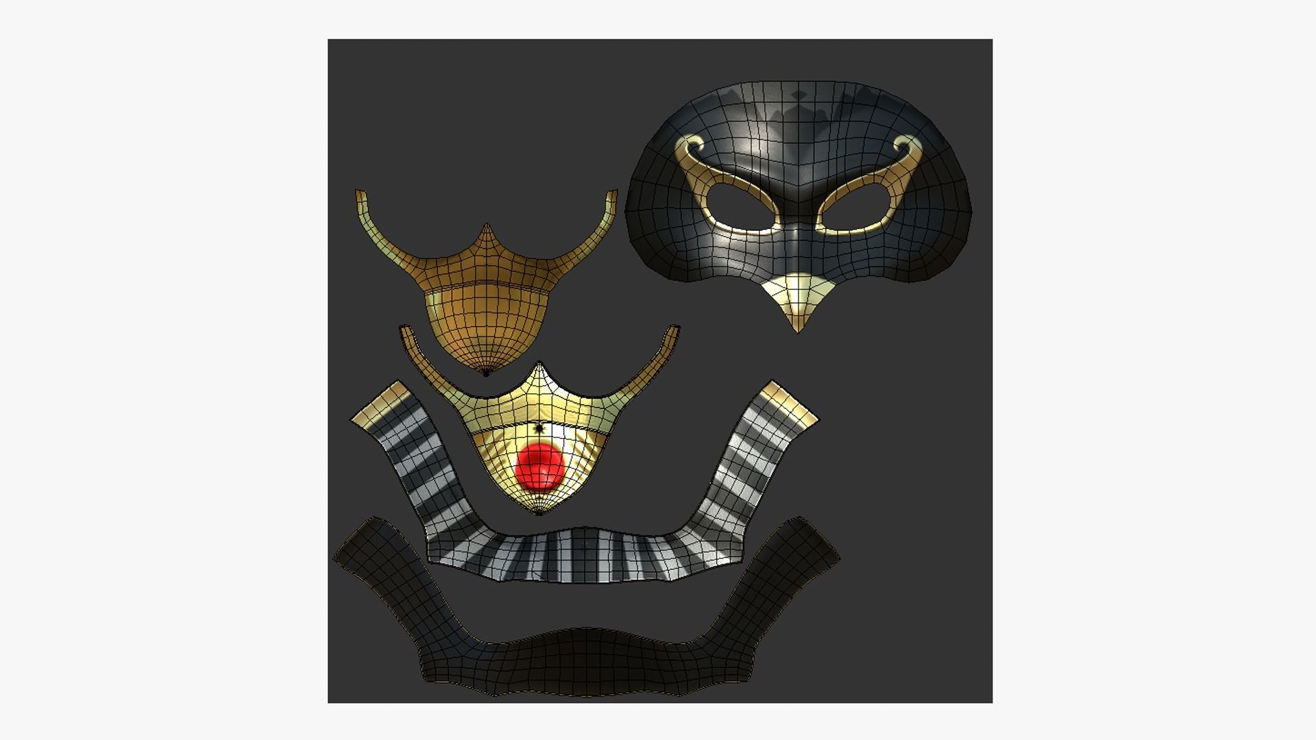 Ra Mask A03 - Egyptian Gods Character Clothing Low-poly 3D model_5