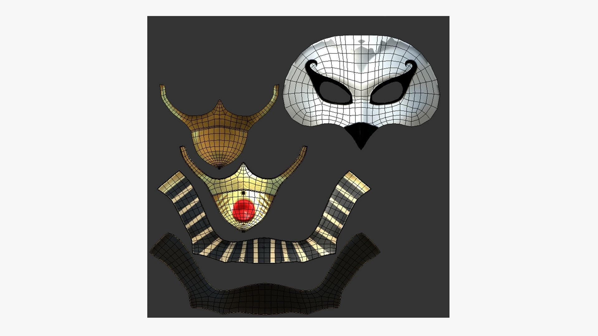 Ra Mask A02 - Egyptian Gods Character Clothing Low-poly 3D model_5