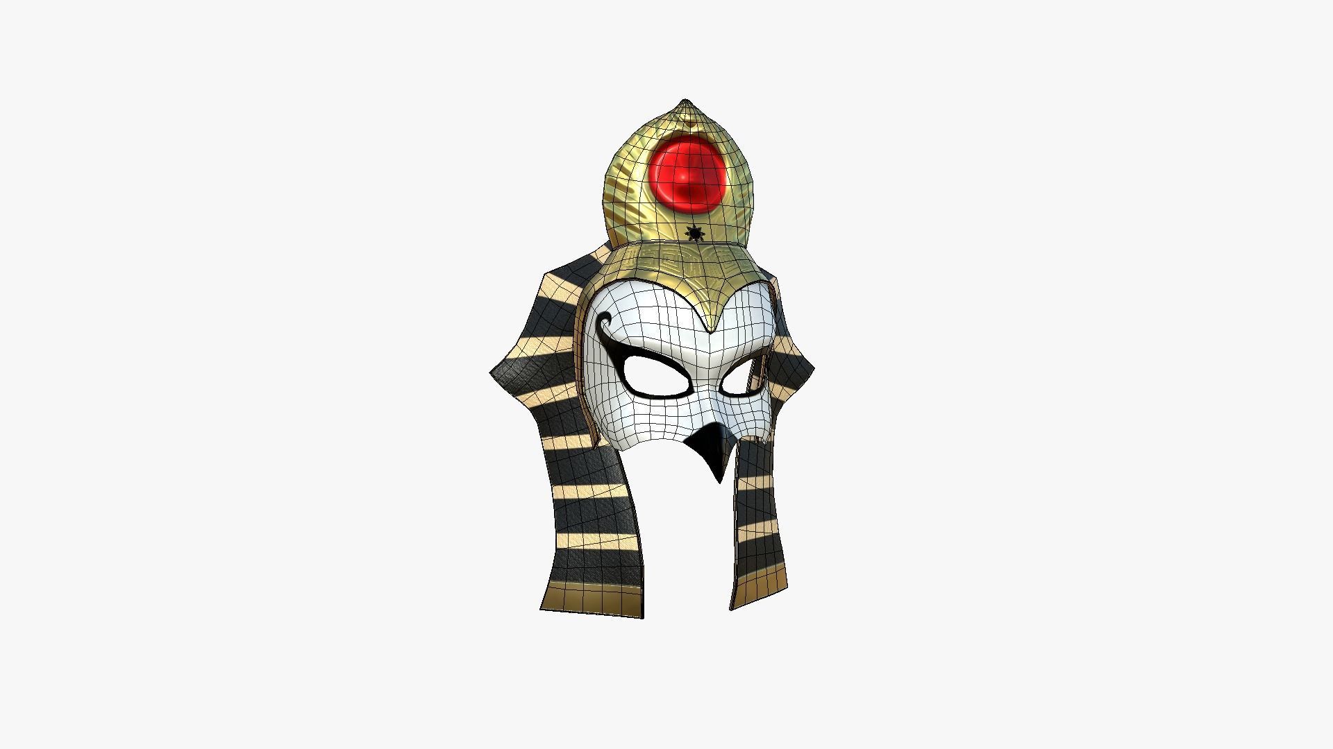 Ra Mask A02 - Egyptian Gods Character Clothing Low-poly 3D model_6