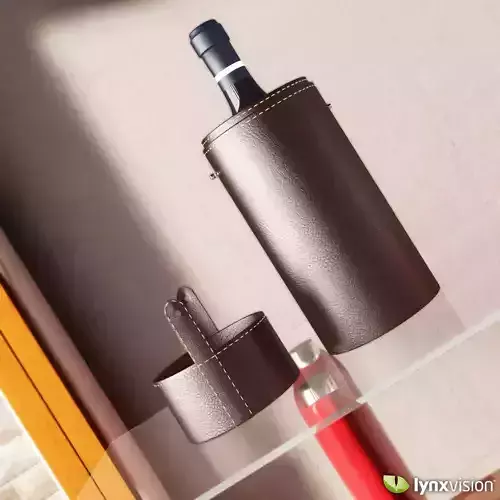 Wine Bottle with Leather Case