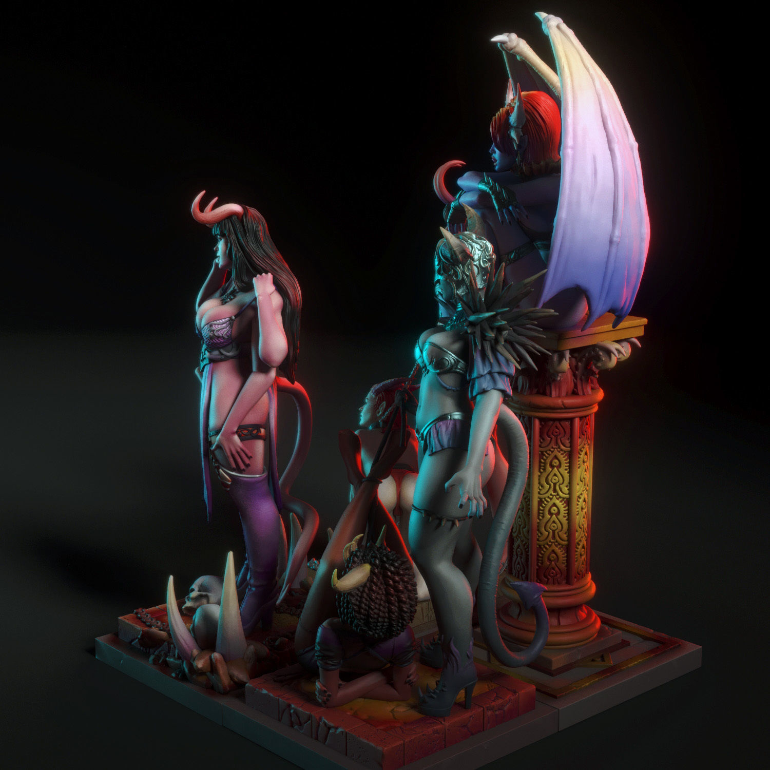 Motherless Grounds - Demon dominatrixes Bundle 3D print model_5