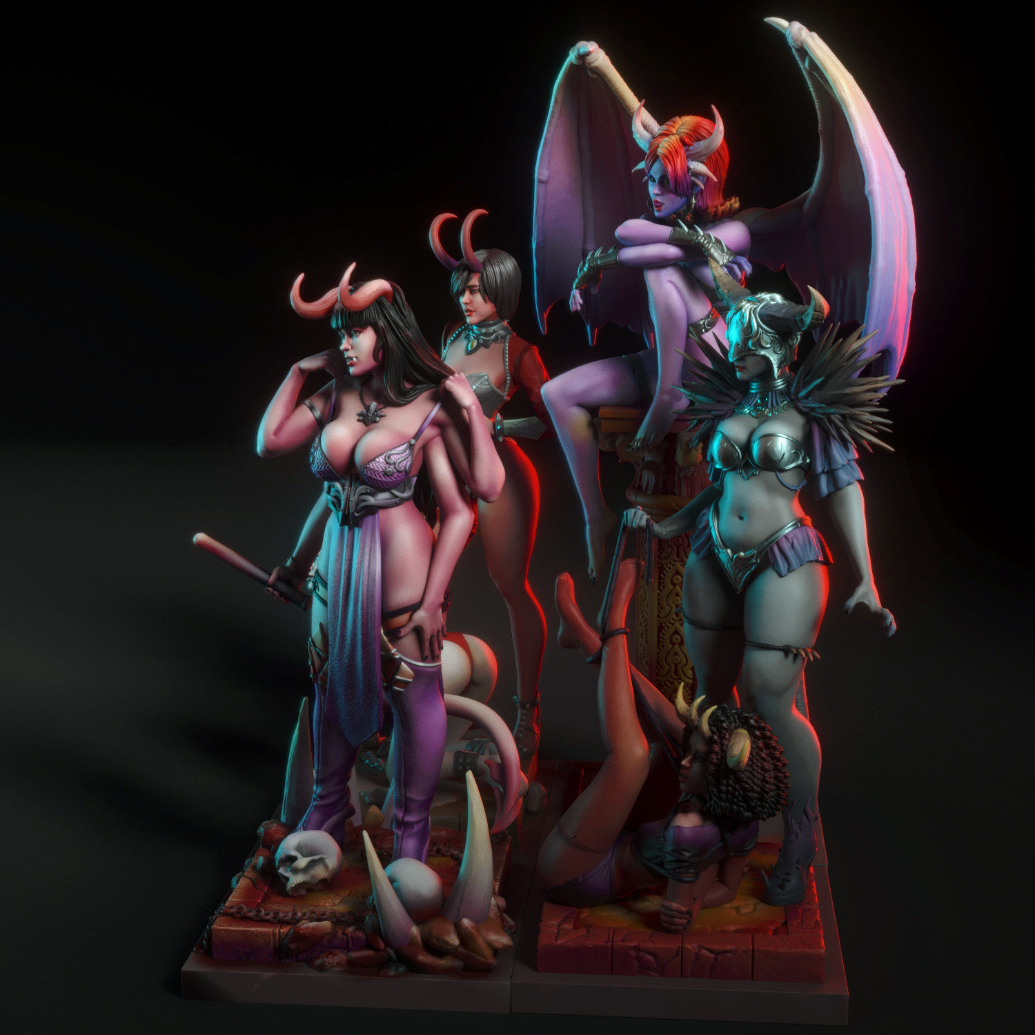 Motherless Grounds - Demon dominatrixes Bundle 3D print model_6