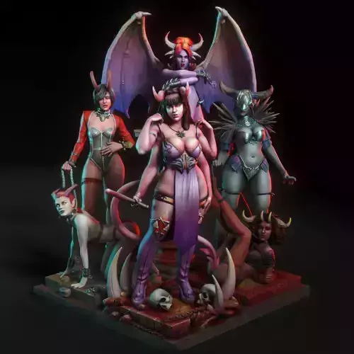 Motherless Grounds - Demon dominatrixes Bundle 3D print model