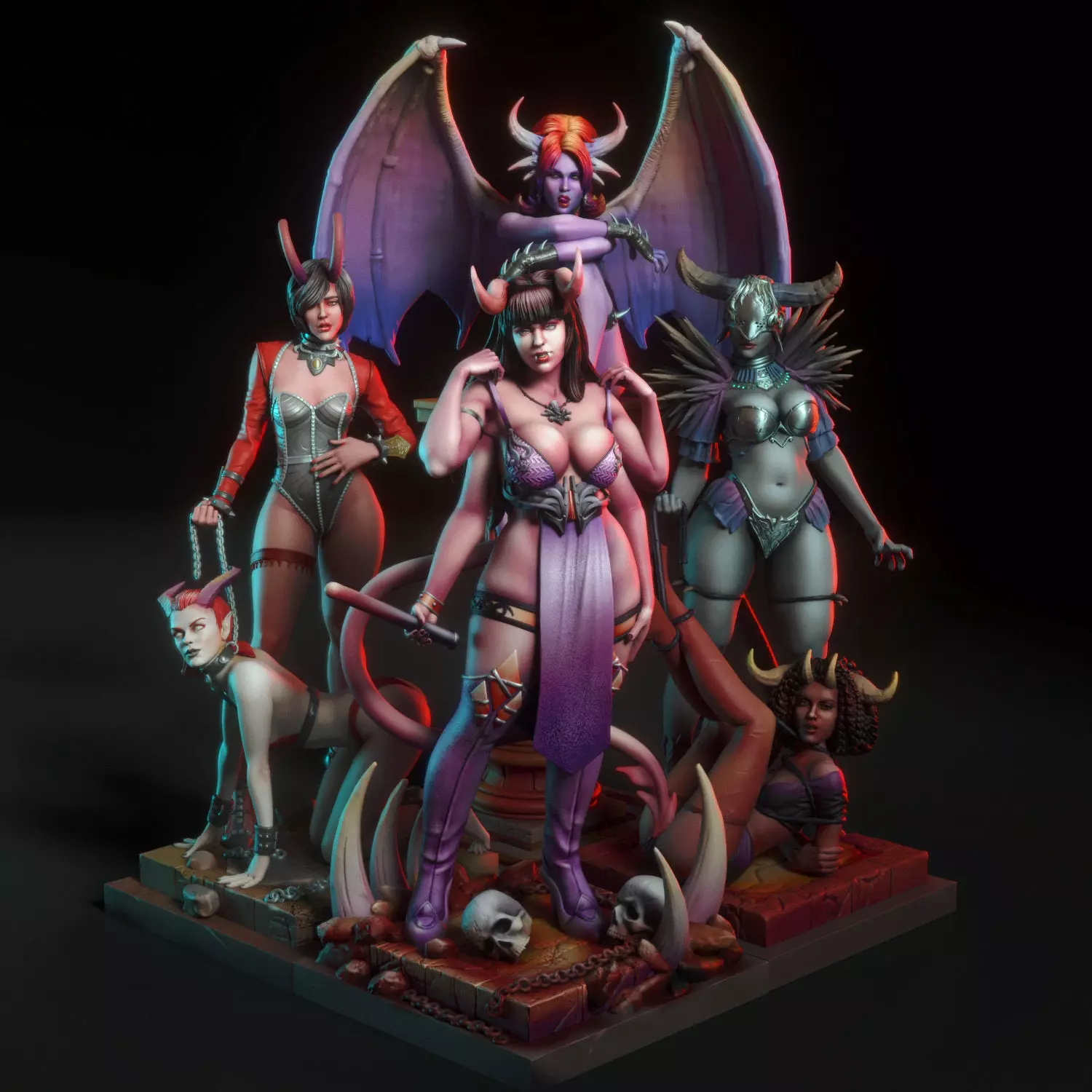 Motherless Grounds - Demon dominatrixes Bundle 3D print model_0