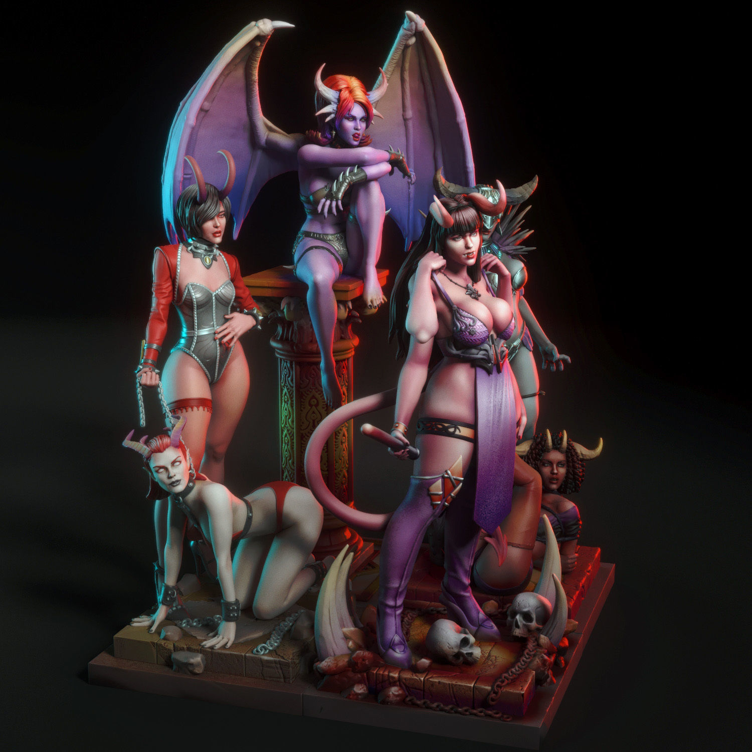 Motherless Grounds - Demon dominatrixes Bundle 3D print model_1