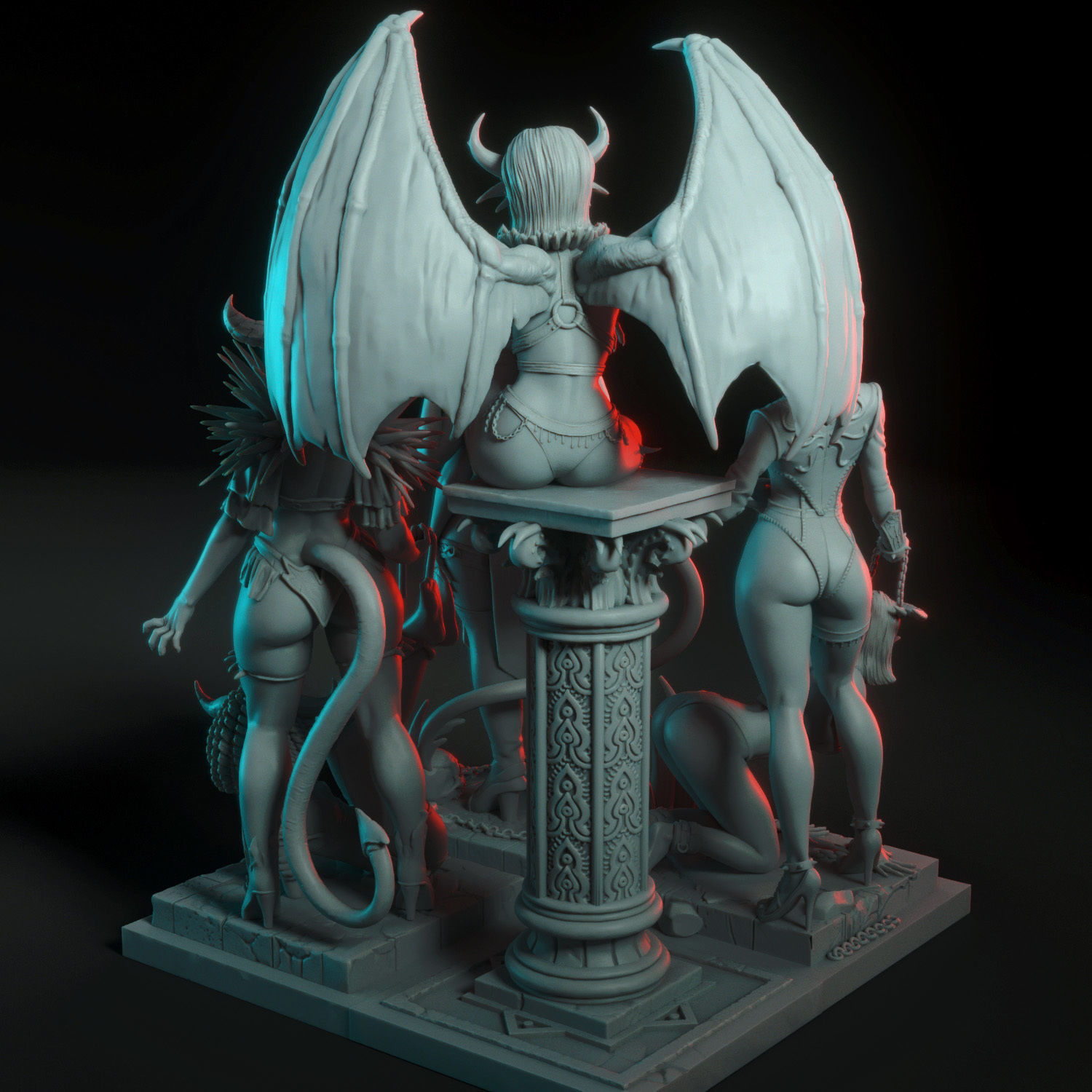 Motherless Grounds - Demon dominatrixes Bundle 3D print model_10
