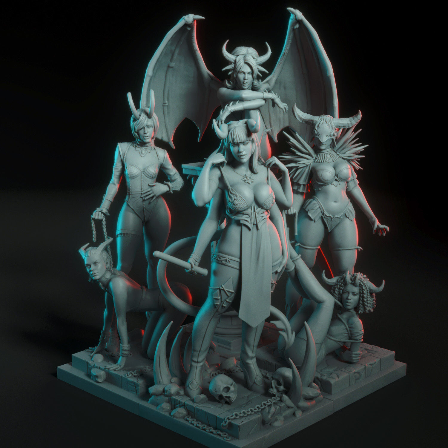 Motherless Grounds - Demon dominatrixes Bundle 3D print model_9
