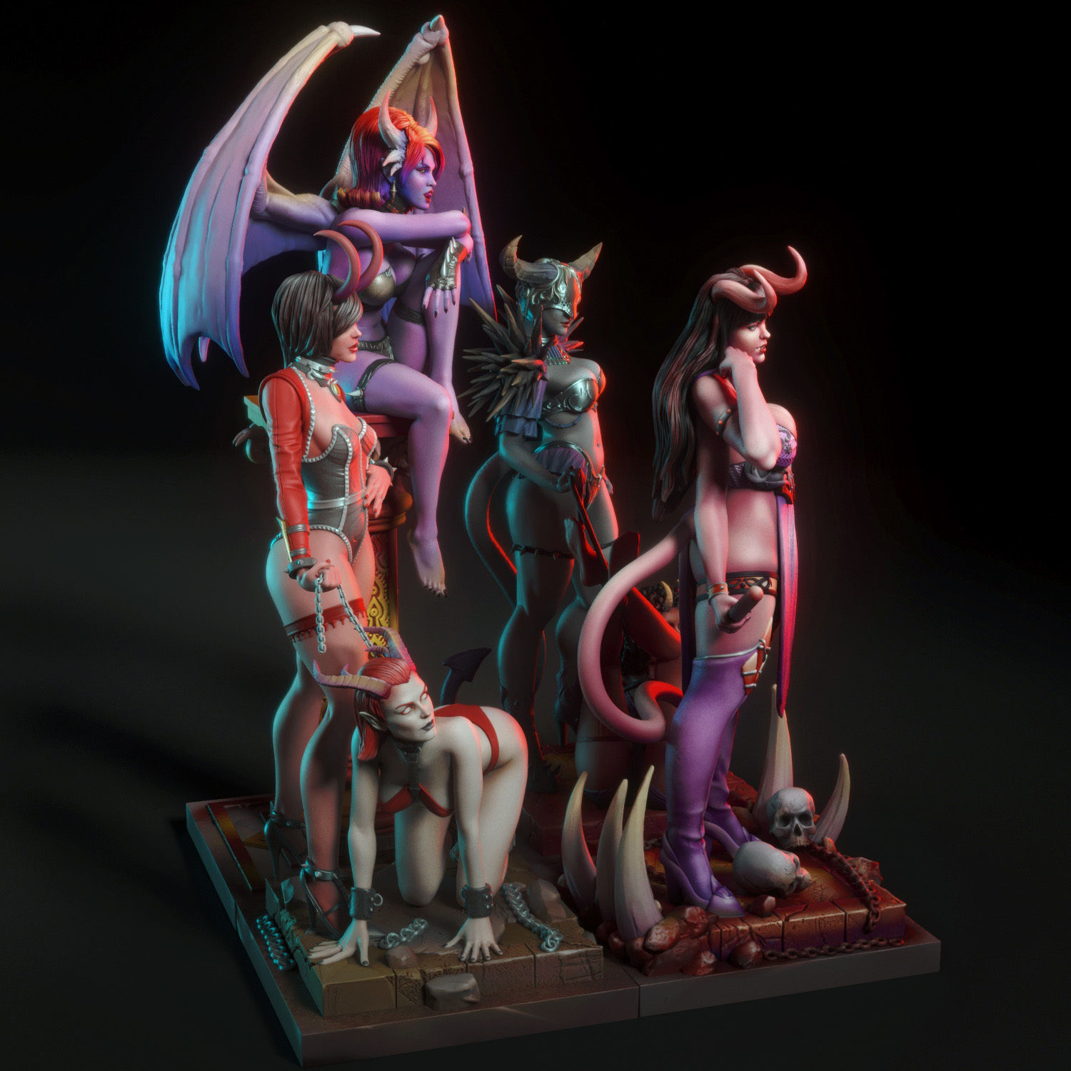 Motherless Grounds - Demon dominatrixes Bundle 3D print model_2
