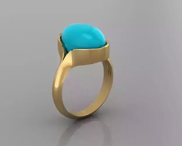 Turquoise and gold ring