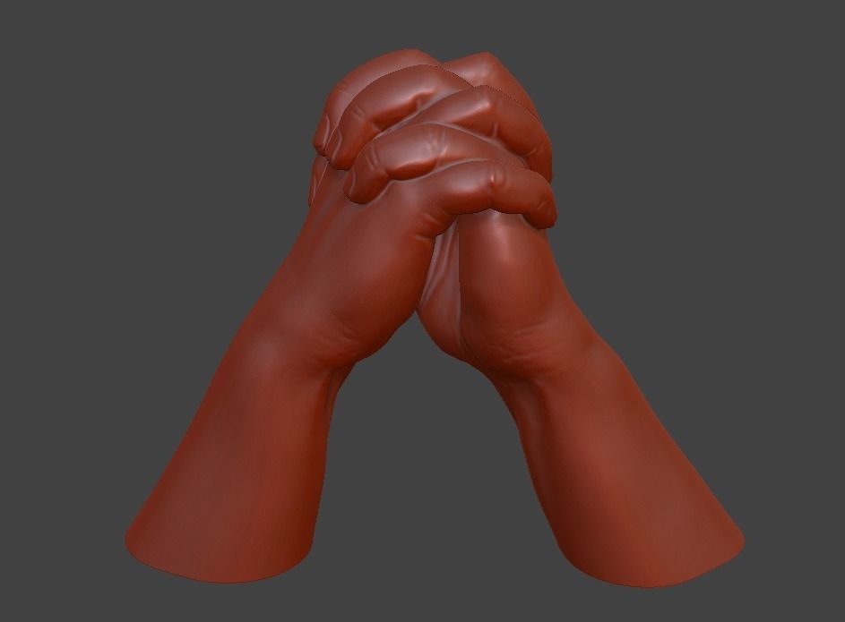 hands folded praying 3D print model_23