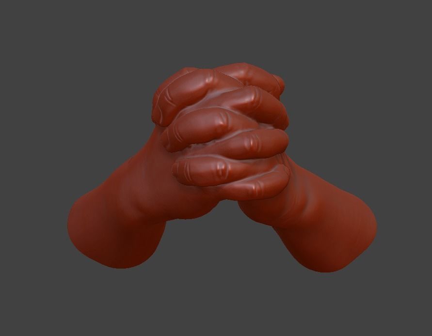 hands folded praying 3D print model_22