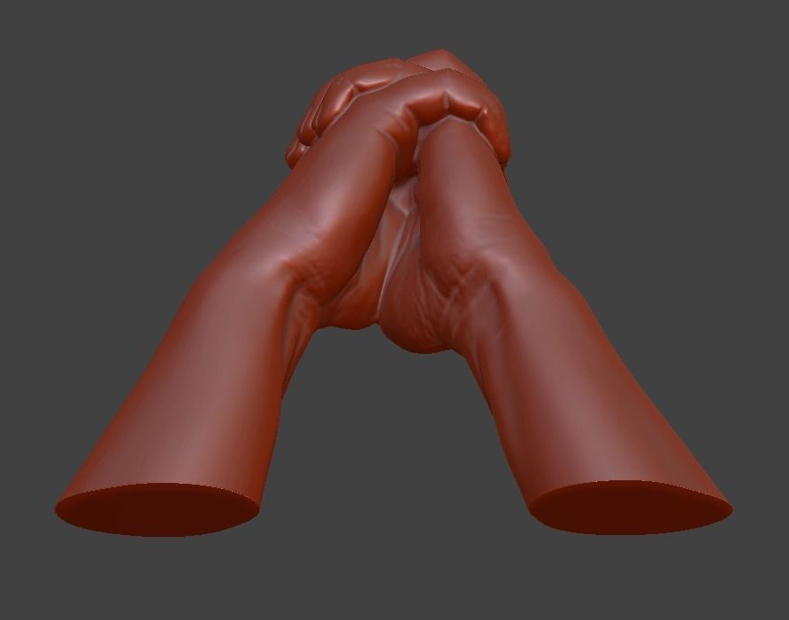 hands folded praying 3D print model_24