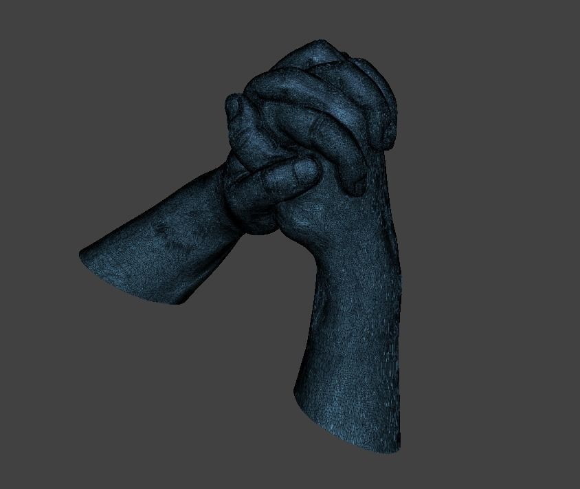 hands folded praying 3D print model_30