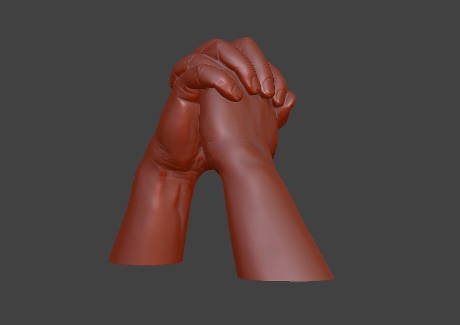 hands folded praying 3D print model_12