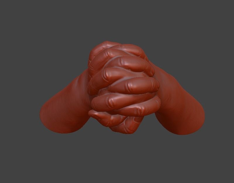 hands folded praying 3D print model_20
