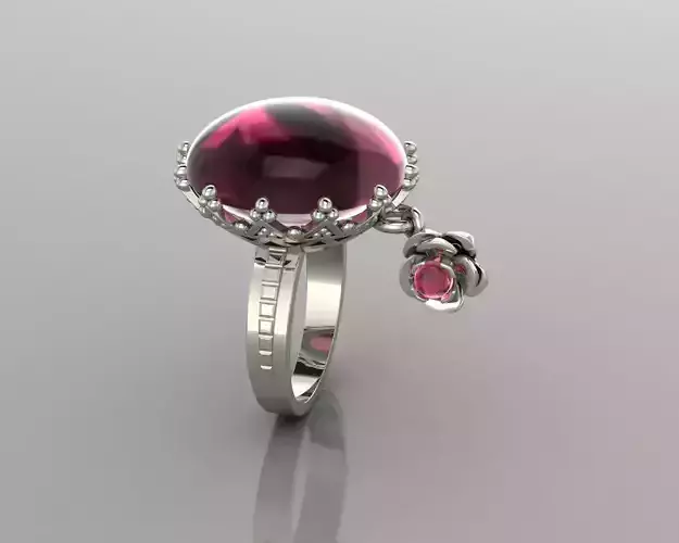 Turquoise and agate ring 3D print model