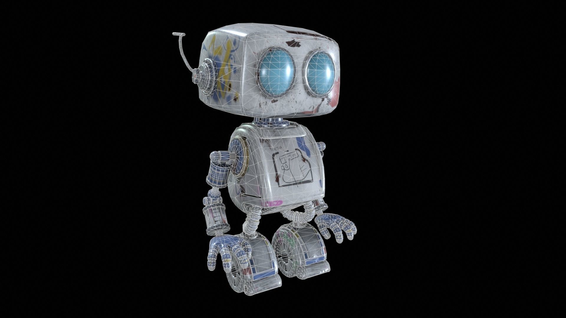 Robot PBR Game-Ready Low-poly 3D model_5