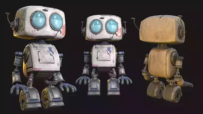 Robot PBR Game-Ready Low-poly 3D model