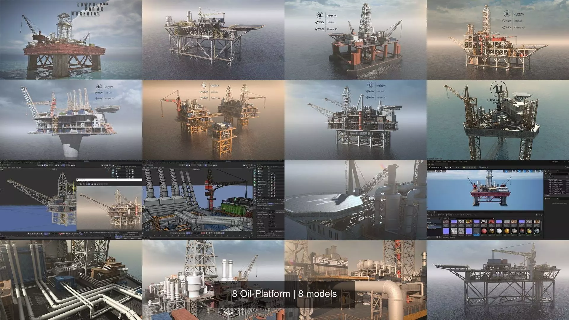 8 Oil-Platform 3D Model Collection_0