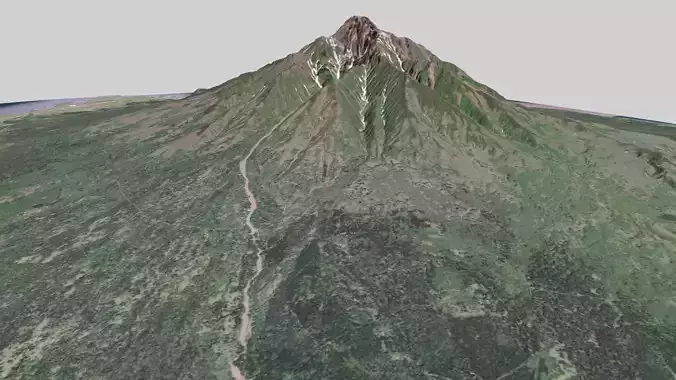 Mountain landscape Volcano Rishiri Japan 3D model